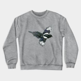 Flying magpie pencil illustration Crewneck Sweatshirt